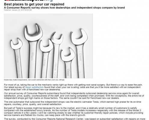 wrenches on white background with text for consumer reports for 2015