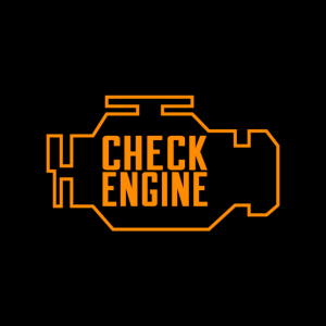 Picture of a dashboard check engine light